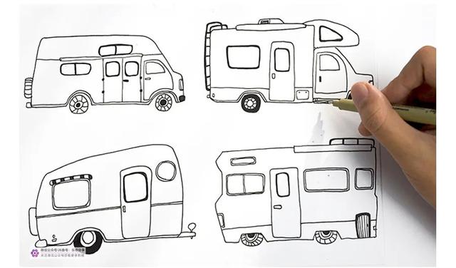儿童画教程｜画一辆奇妙的房车，开启你的假日旅行吧