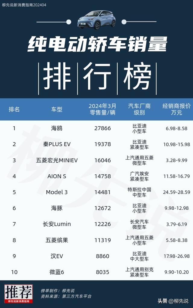 地狱级赛道！中国纯电动轿车PK：小米搅局，特斯拉Model 3只排第5