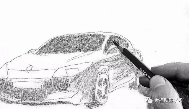 素描：轿车的绘画步骤