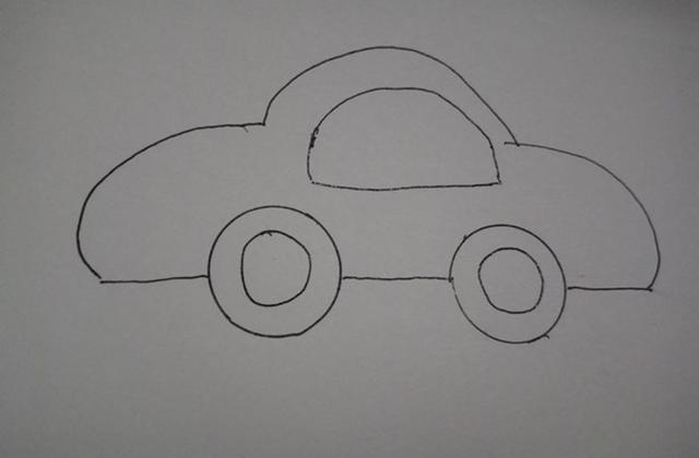 小轿车怎么画，小轿车简笔画步骤