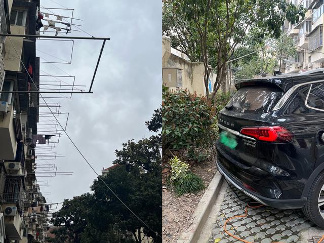 上海部分小区里，新能源汽车也纷纷“飞线充电”，接诉后管理却陷入两难