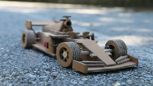 DIY纸板F1赛车模型，手工难度3颗星，孩子们都喜欢（图解）