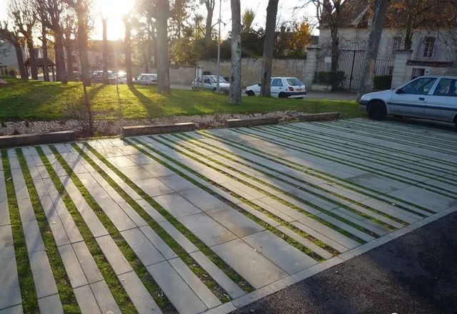 一种用于停车场的生态砖，车压过一样长草？绿色停车位首选