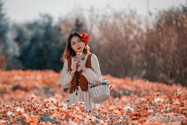 暮秋环境人像外拍(花海美女2)