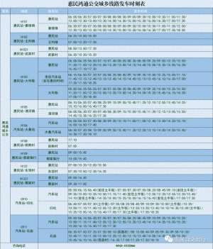 惠民汽车站时刻表(10月9日起，惠民县城乡、城区公交调整为冬季发车时间)