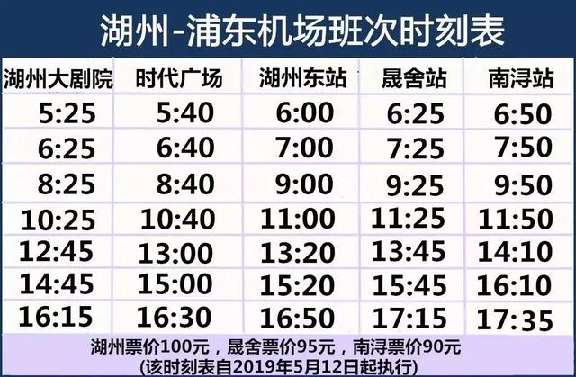 湖州⇄浦东机场专线大巴今起有调整,客车时刻表速收藏!