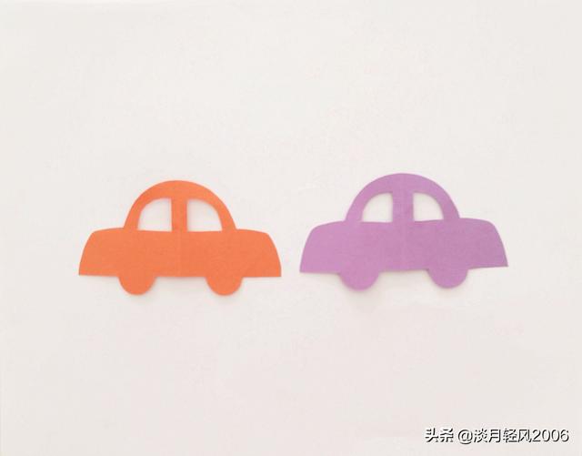幼儿园简单小手工,用卡纸剪出一辆小汽车
