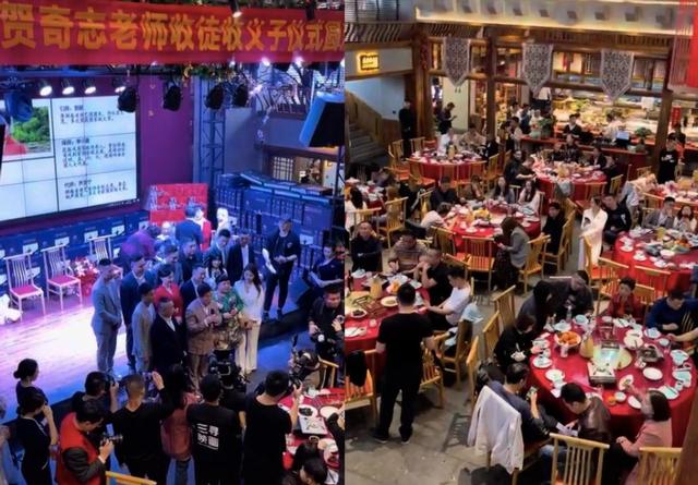 相声演员奇志现身饭局,被美女紧搂靠肩不避嫌,侯耀华抽烟围观