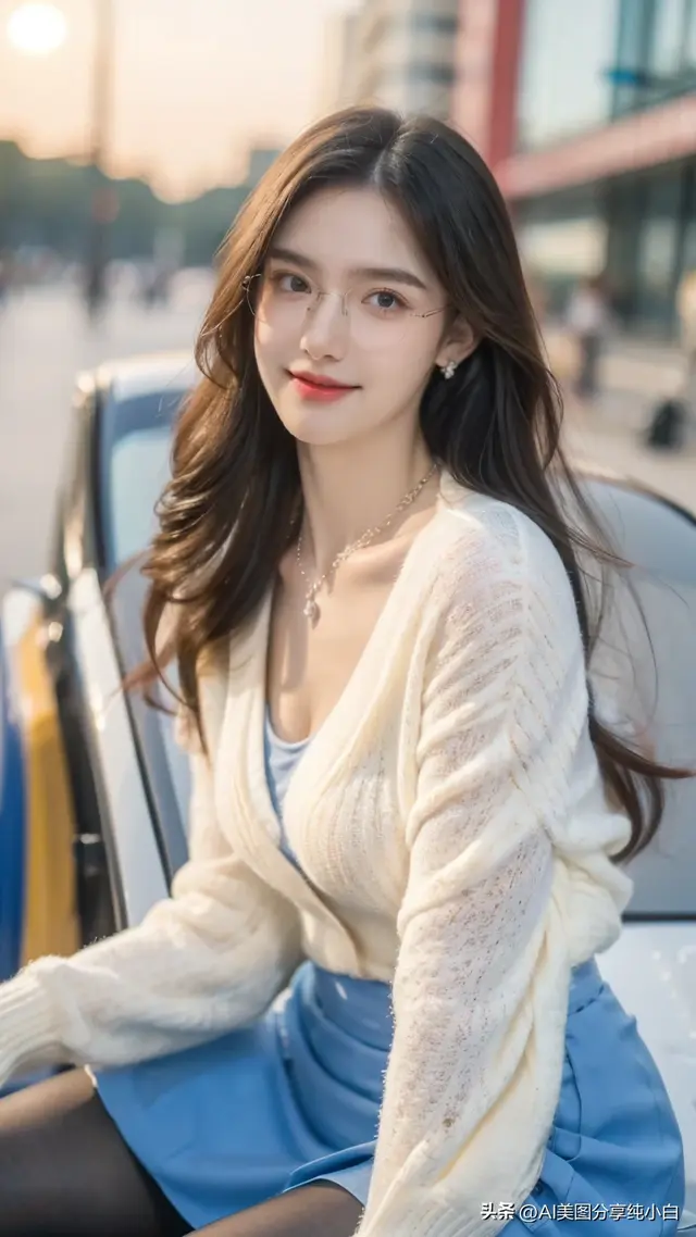 戴眼镜的美女,气质优雅,充满知性的魅力!
