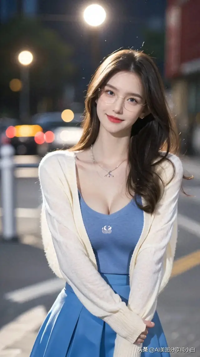 戴眼镜的美女,气质优雅,充满知性的魅力!