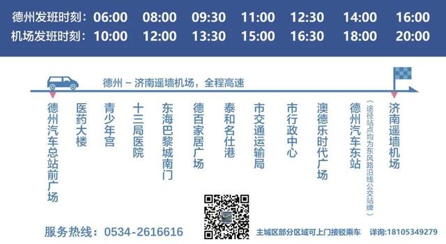 自2022年1月1日起，德州交通集团济南机场直通车班次有调整