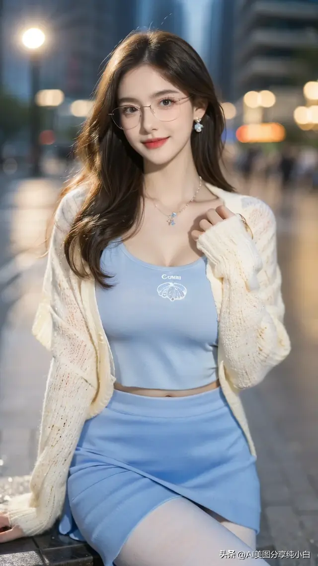 戴眼镜的美女,气质优雅,充满知性的魅力!