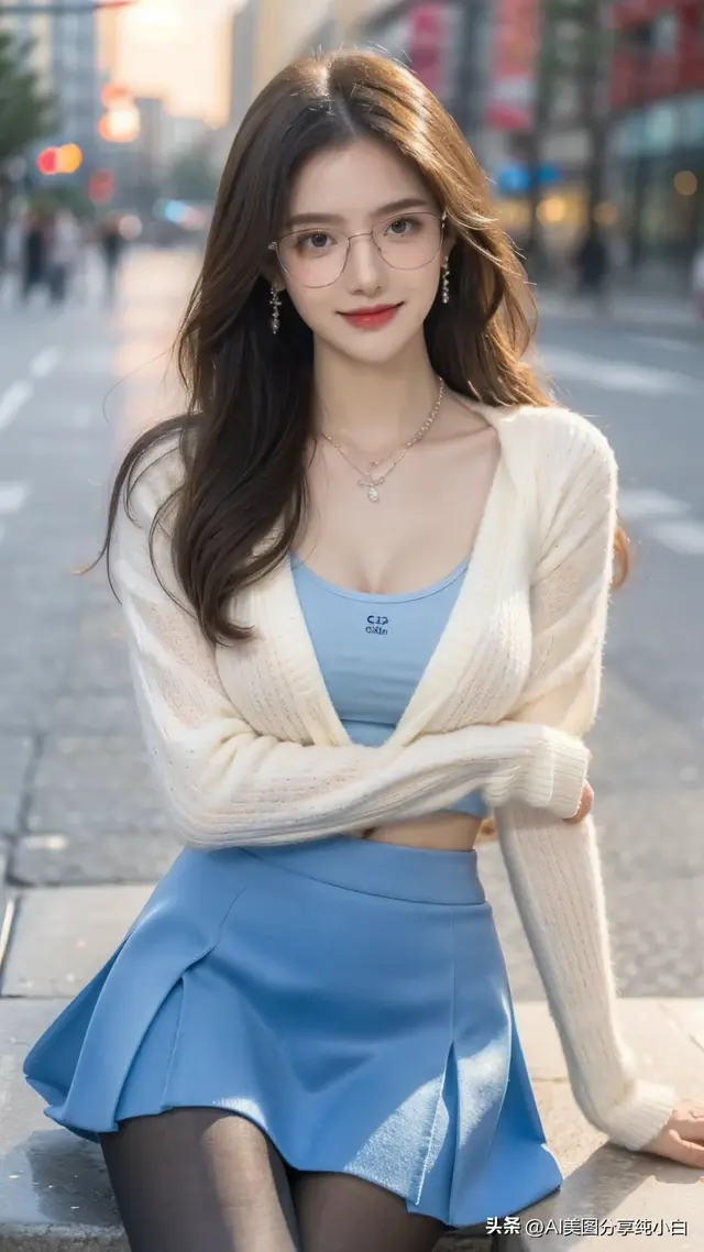 戴眼镜的美女,气质优雅,充满知性的魅力!