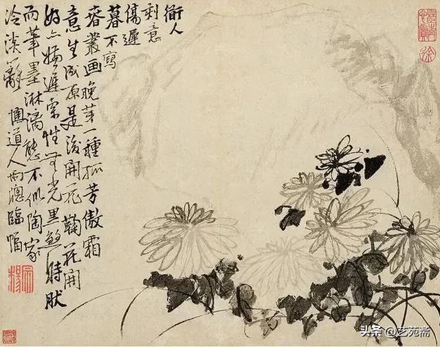古今书画鉴赏|清代著名画家李鱓粗笔花卉十二册,墨色淋漓…