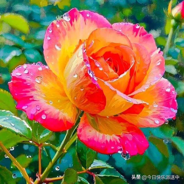 分享图片～轻舞飞扬，花枝招展，花大色艳的月季，亚洲龙