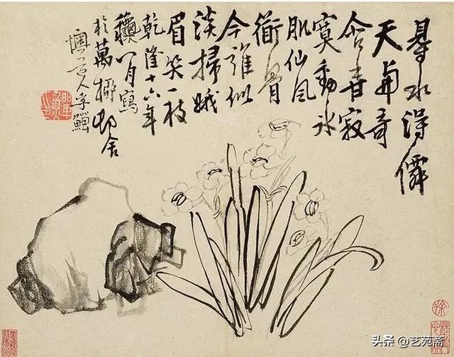 古今书画鉴赏|清代著名画家李鱓粗笔花卉十二册,墨色淋漓…
