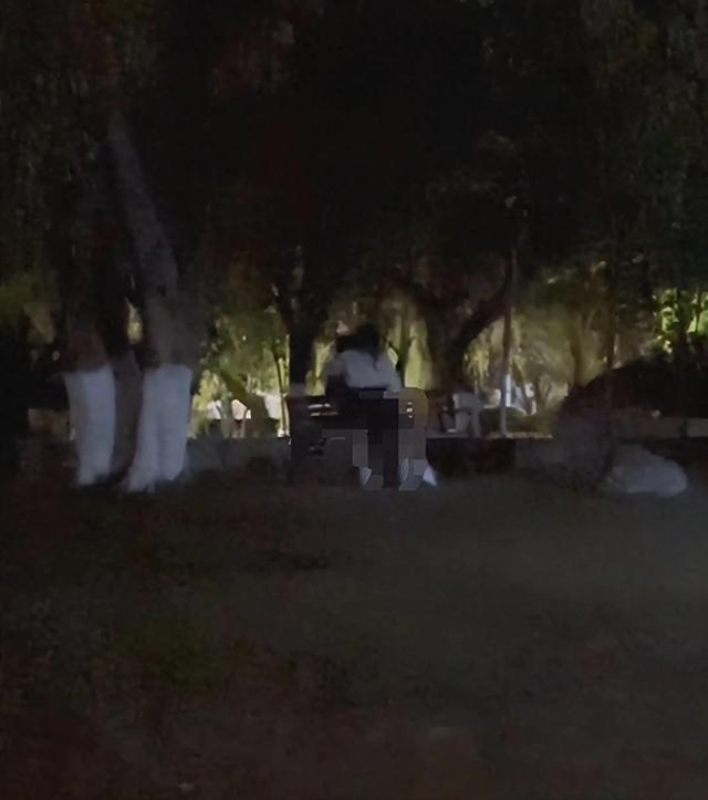 高校一对情侣校园长椅上激情互动, 被拍下全过程, 保安迅速撤走长椅