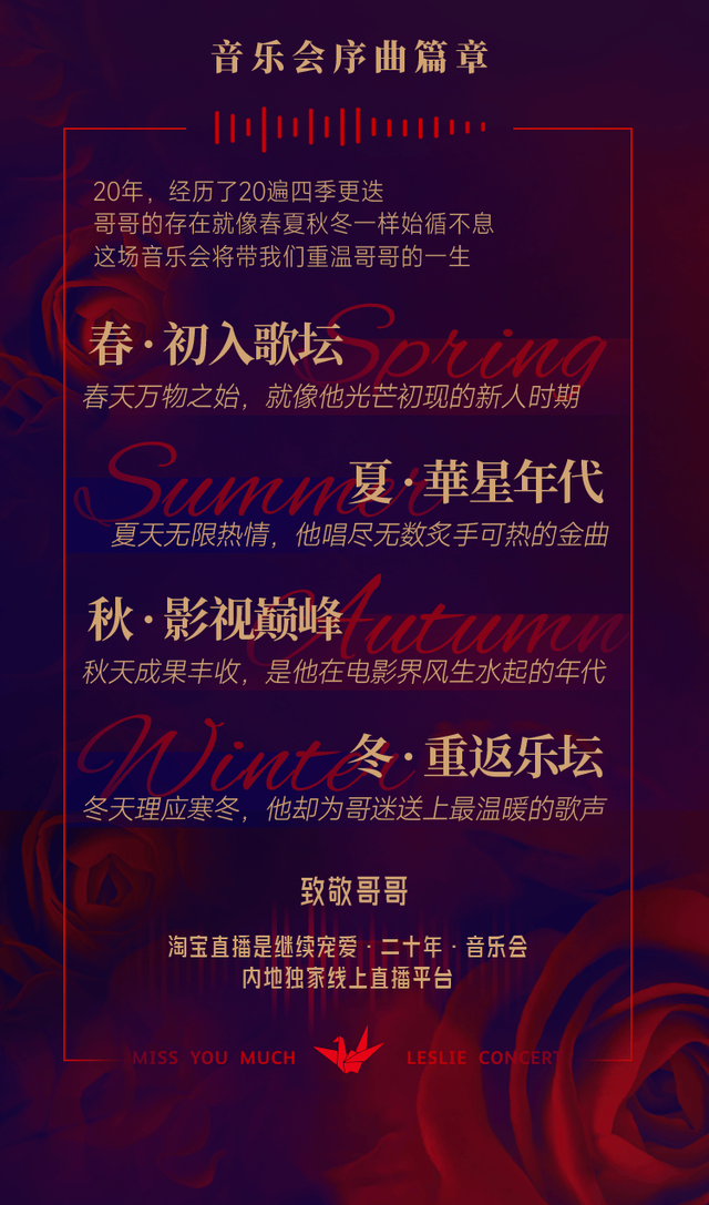 继续宠爱:张国荣逝世20周年,好友将为他在红馆办音乐会,线上免费看
