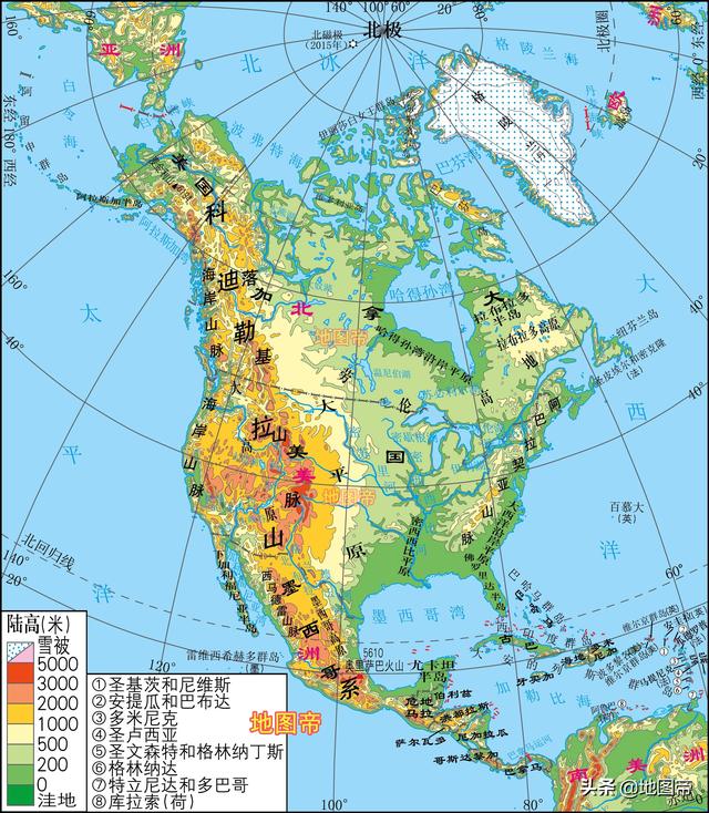 世界七大洲地形图(12图)