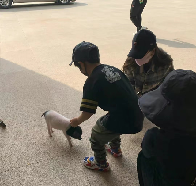 黄晓明带娃现身亲子餐厅,5岁小海绵打扮时尚,侧脸曝光酷似爸爸