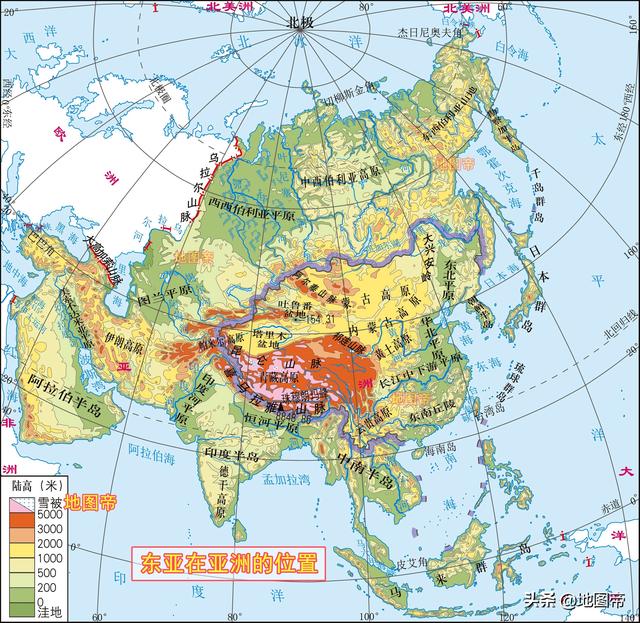 世界七大洲地形图(12图)
