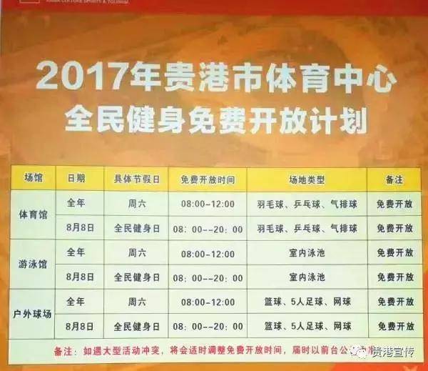 爽！贵港市体育中心部分场馆免费开放啦（附开放场馆及时间）