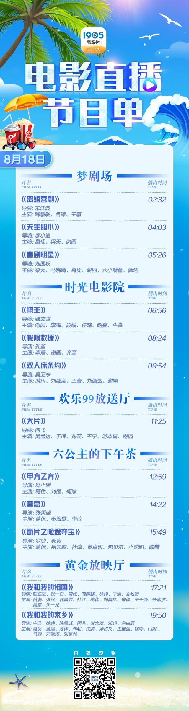 欢乐喜剧人专场!8月18日1905APP12部大片连播