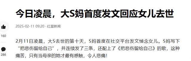 一波未平一波又起!大S母亲发文回应悲伤,却反遭网友怒怼假惺惺