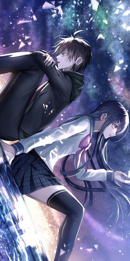 《弹丸论破》苗木诚X舞园沙耶香，动漫全面屏壁纸