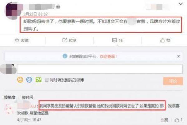 胡歌母亲去世?凌晨晒与母亲旧照,知情人透露与病魔抗拒了30年