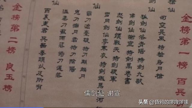 《少年歌行》解析24!百晓堂再评冠绝榜,北离上榜高手,皆为鳏夫