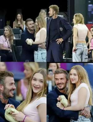 13岁小女孩(小七贝克汉姆女儿近照引热议：13岁了，这样抱还合适吗？)