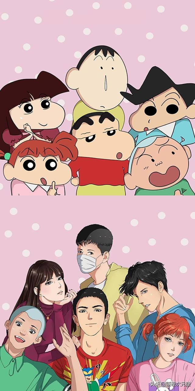 蜡笔小新“上高中”:小新变超帅成校草,小爱、妮妮谁更美?