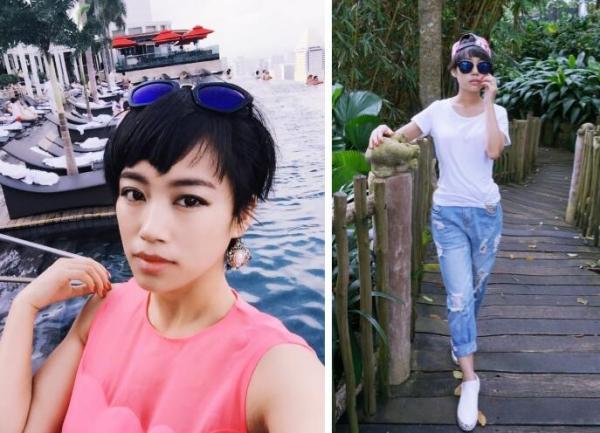 中国女星高雅轩长发变短发 清爽帅气逼人