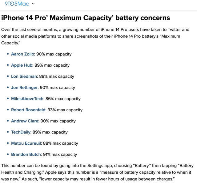 大量用户反馈 iPhone14 Pro 电池存在耗损过快问题!