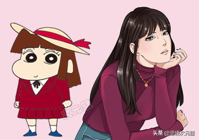 蜡笔小新“上高中”:小新变超帅成校草,小爱、妮妮谁更美?