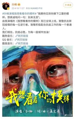 孙楠歌曲(孙楠演唱抗疫歌曲《我想看看你的模样》，致敬逆行者)