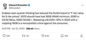snowden(斯诺登就 GeForce RTX 50 的定价和价值怒斥英伟达)