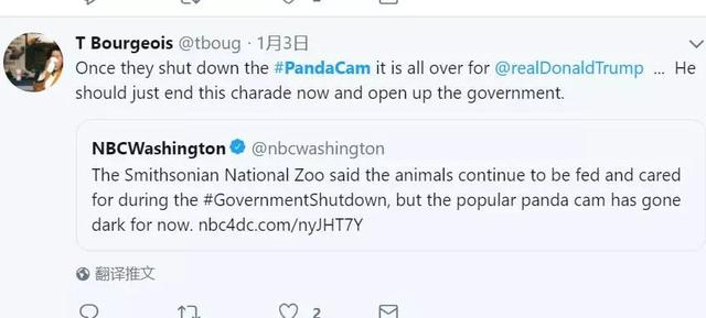 美国政府关门,“直播熊猫”画面被掐!美国网友炸锅:你们把我惹毛了